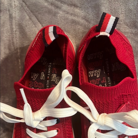 Tommy Hilfiger Red Tweggsie Sneakers with White Accents - Picture 3 of 6